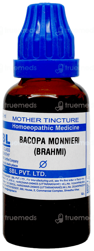 Sbl Bacopa Monnieri Brahmi Q Mother Tincture 30Ml